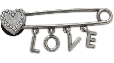 Jibbitz Love Safety Pin In Metallic