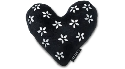 Jibbitz Mega Plush Velvet Heart In Black