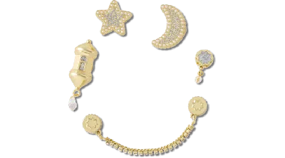 Jibbitz Month Of Happiness 5 Pack In Gold