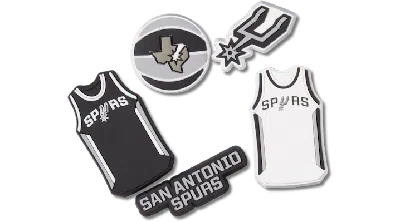Jibbitz Kids' Nba San Antonio Spurs 5 Pack In Black