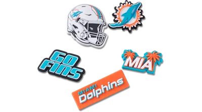 Jibbitz Nfl Miami Dolphins 5 Pack In Multi