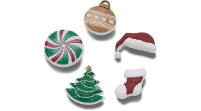 Jibbitz Nostalgic Noel Santa 5 Pack In Multi