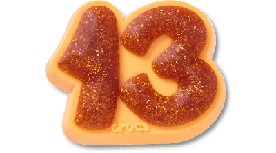 Jibbitz Orange Sparkly Number 13