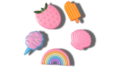 Jibbitz Pastel Pool Party 5 Pack In Multi