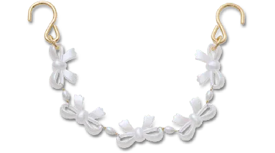 Jibbitz Pearl Bow Rivet Chain In White