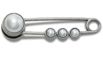Jibbitz Pearl Safety Pin In White