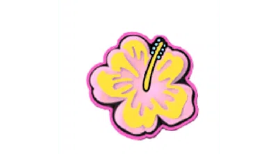 Jibbitz Pink And Yellow Hibiscus