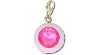 Jibbitz Pink Circle Sim Gem Charm In Pink