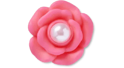 Jibbitz Pink Flower With Pearl Center