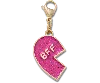 Jibbitz Pink Glitter Bff Charm Left In Pink