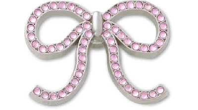 Jibbitz Pink Glittery Bow In Burgundy