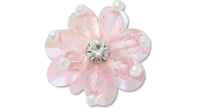 Jibbitz Pink Sequin And Pearl Flower