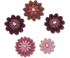 Jibbitz Pink Velvet Flower 5 Pack In Brown