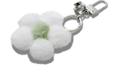 Jibbitz Plush Daisy Bag Charm In White