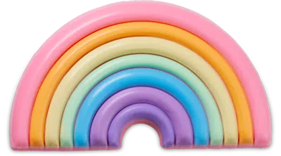 Jibbitz Puffy Rainbow Pool Float In Multi