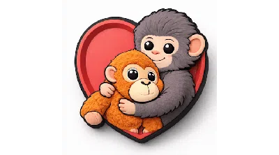 Jibbitz Punch The Monkey & Mama