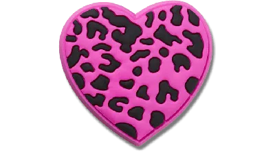 Jibbitz Purple Cheetah Print Heart In Pink