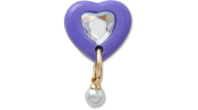 Jibbitz Purple Heart With Pearl