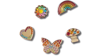 Jibbitz Rainbow Elevated Festival 5 Pack In Multi