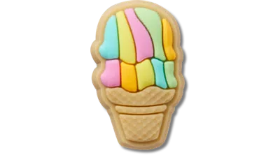Jibbitz Rainbow Ice Cream Cone In Brown