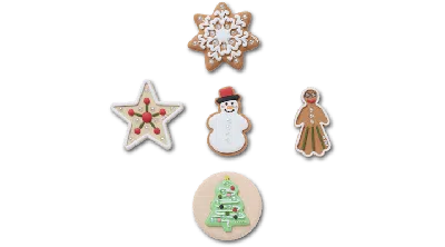 Jibbitz Realistic Holiday Sugar Cookies 5pack In Multi