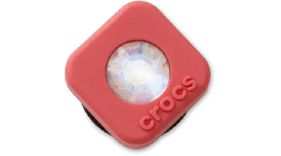 Jibbitz Red Square Pvc Smt Gem In Brown