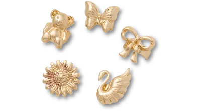 Jibbitz Sandal C Charms Gold Icons 5 Pack