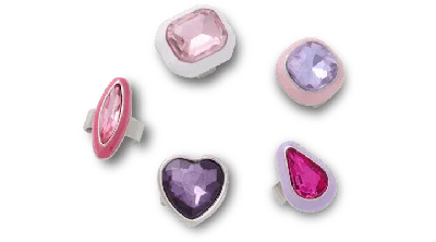 Jibbitz Sandal C Charms Multi Gems 5 Pack In Purple