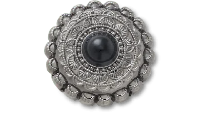 Jibbitz Silver And Black Emblem In Gray