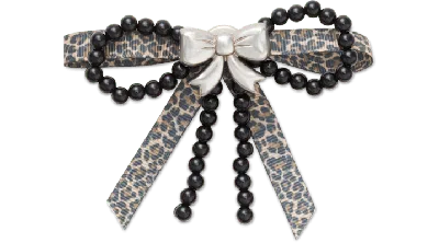 Jibbitz Silver And Black Mix Bow In Multi