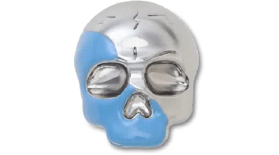 Jibbitz Silver And Blue Enamel Skull