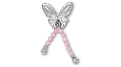 Jibbitz Silver Beaded Meta Butterfly