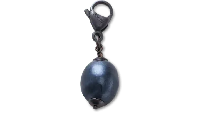 Jibbitz Silver Black Smt Pearl Charm In Blue