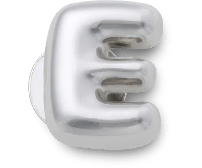 Jibbitz Silver Bubble Letter E
