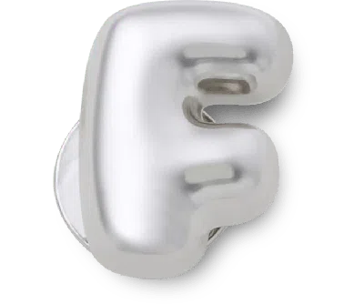 Jibbitz Silver Bubble Letter F