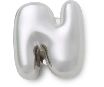 Jibbitz Silver Bubble Letter N
