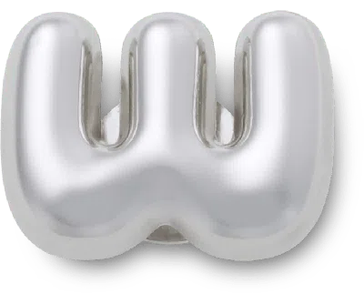 Jibbitz Silver Bubble Letter W