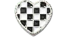 JIBBITZ SILVER CHECKERBOARD HEART