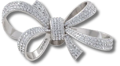 Jibbitz Silver Gem Bow Charm