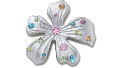 Jibbitz Silver Meta Gem Flower