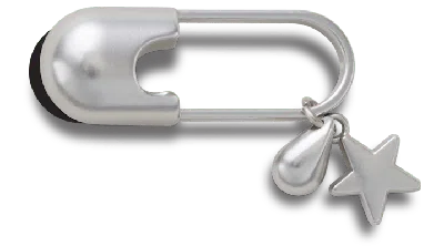Jibbitz Silver Meta Safety Pin In Metallic