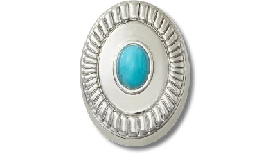 Jibbitz Silver Turquoise Emblem