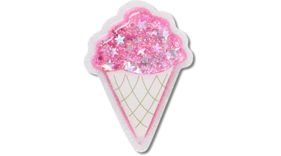Jibbitz Squish Glitter Ice Cream In Pink