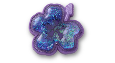 Jibbitz Squish Purple Hibiscus In Blue