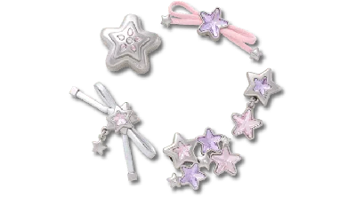Jibbitz Stars And Bows 5 Pack In Multi