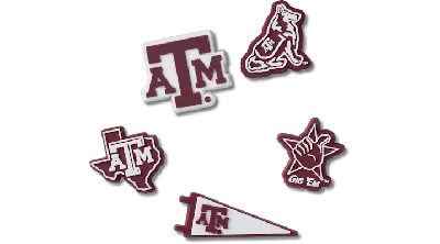 Jibbitz Texas A&m 5 Pack In Burgundy