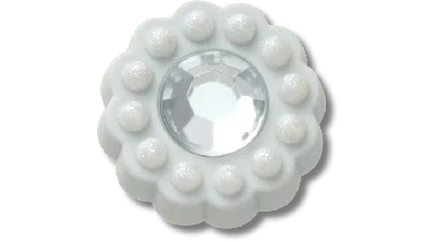 Jibbitz Tiny Blue Circle Gem In White