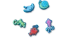 Jibbitz Tiny Cute Creatures 5 Pack In Multi