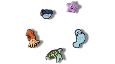 Jibbitz Tiny Deep Sea Friends 5 Pack In Multi