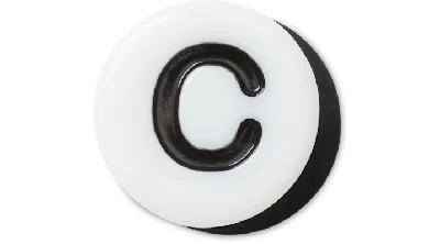 Jibbitz Tiny Friendship Letter C In White